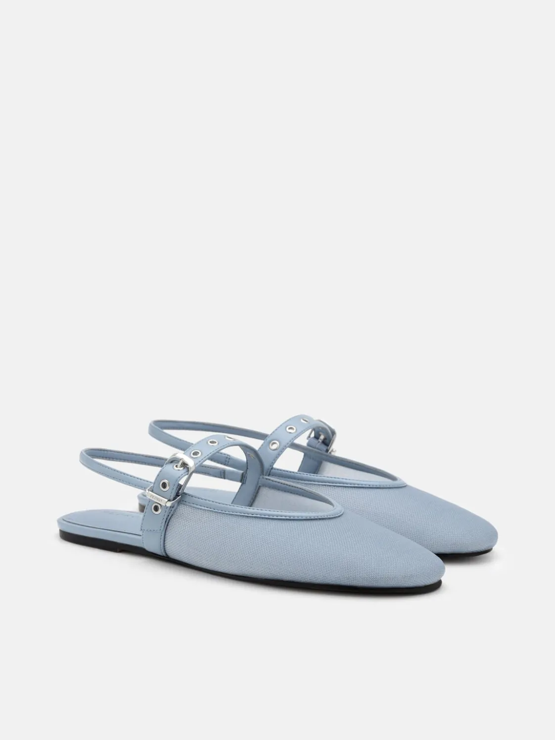 Agnes Mesh Ballerina Flats - Slate Blue