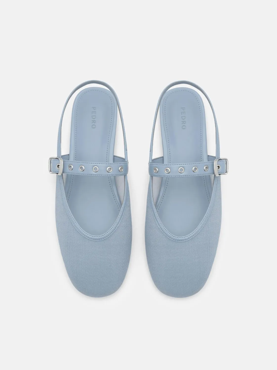 Agnes Mesh Ballerina Flats - Slate Blue