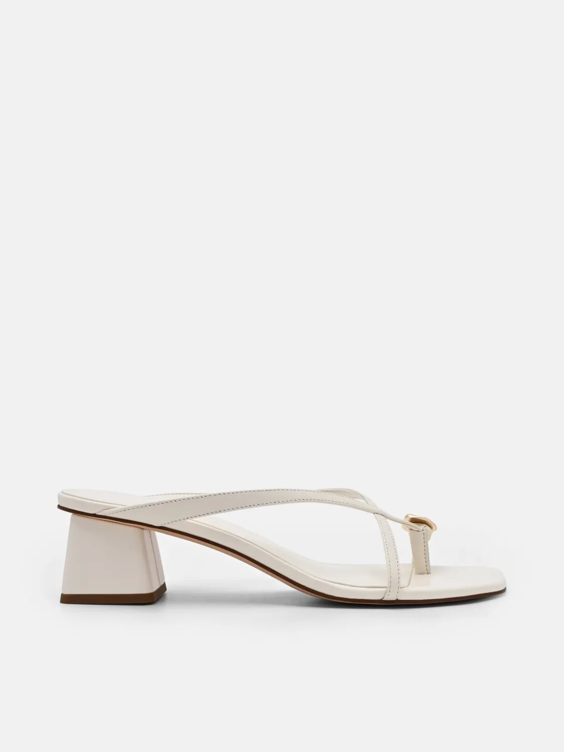 Alexis Leather Block Heel Sandals - Chalk