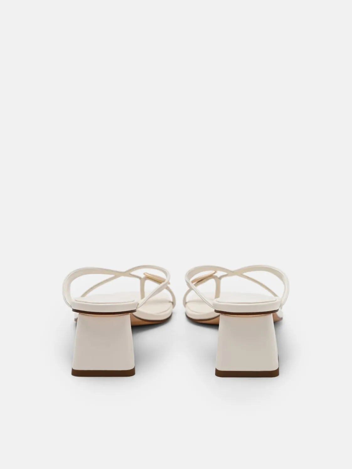 Alexis Leather Block Heel Sandals - Chalk