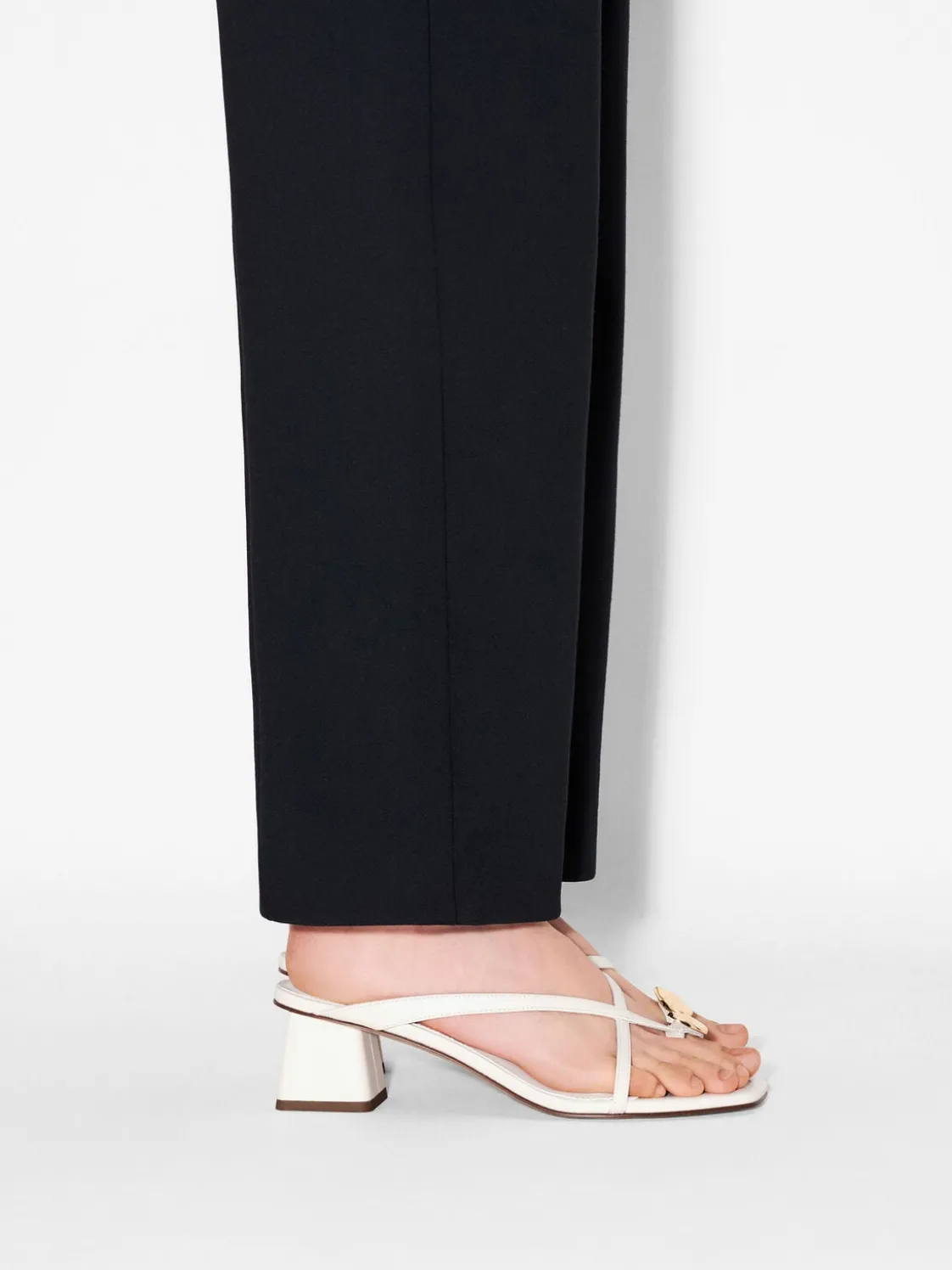 Alexis Leather Block Heel Sandals - Chalk