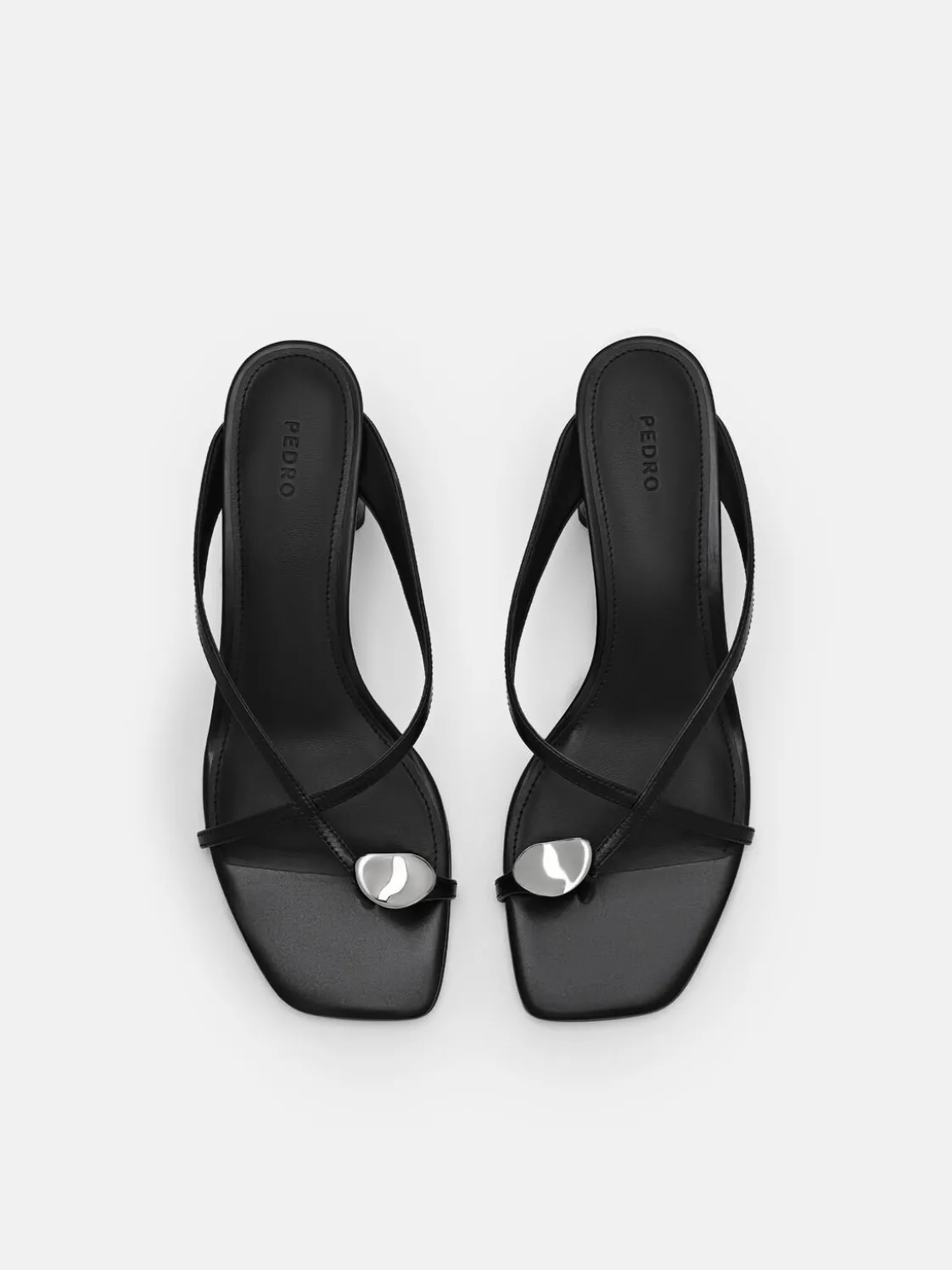 Alexis Leather Block Heel Sandals - Black