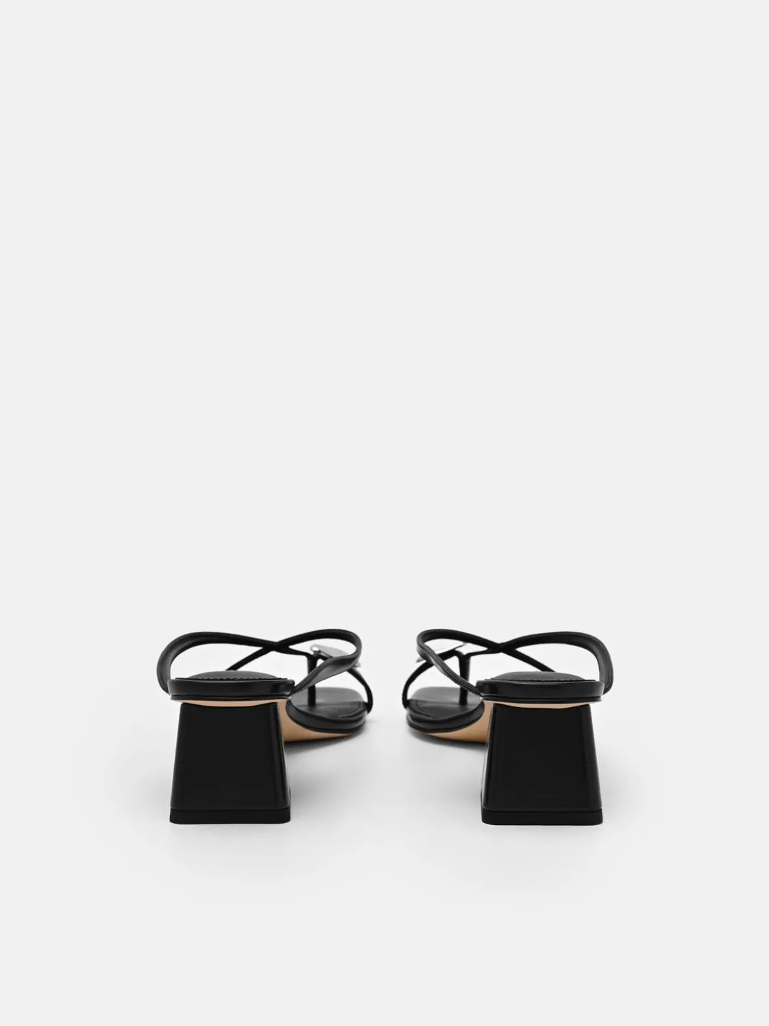Alexis Leather Block Heel Sandals - Black