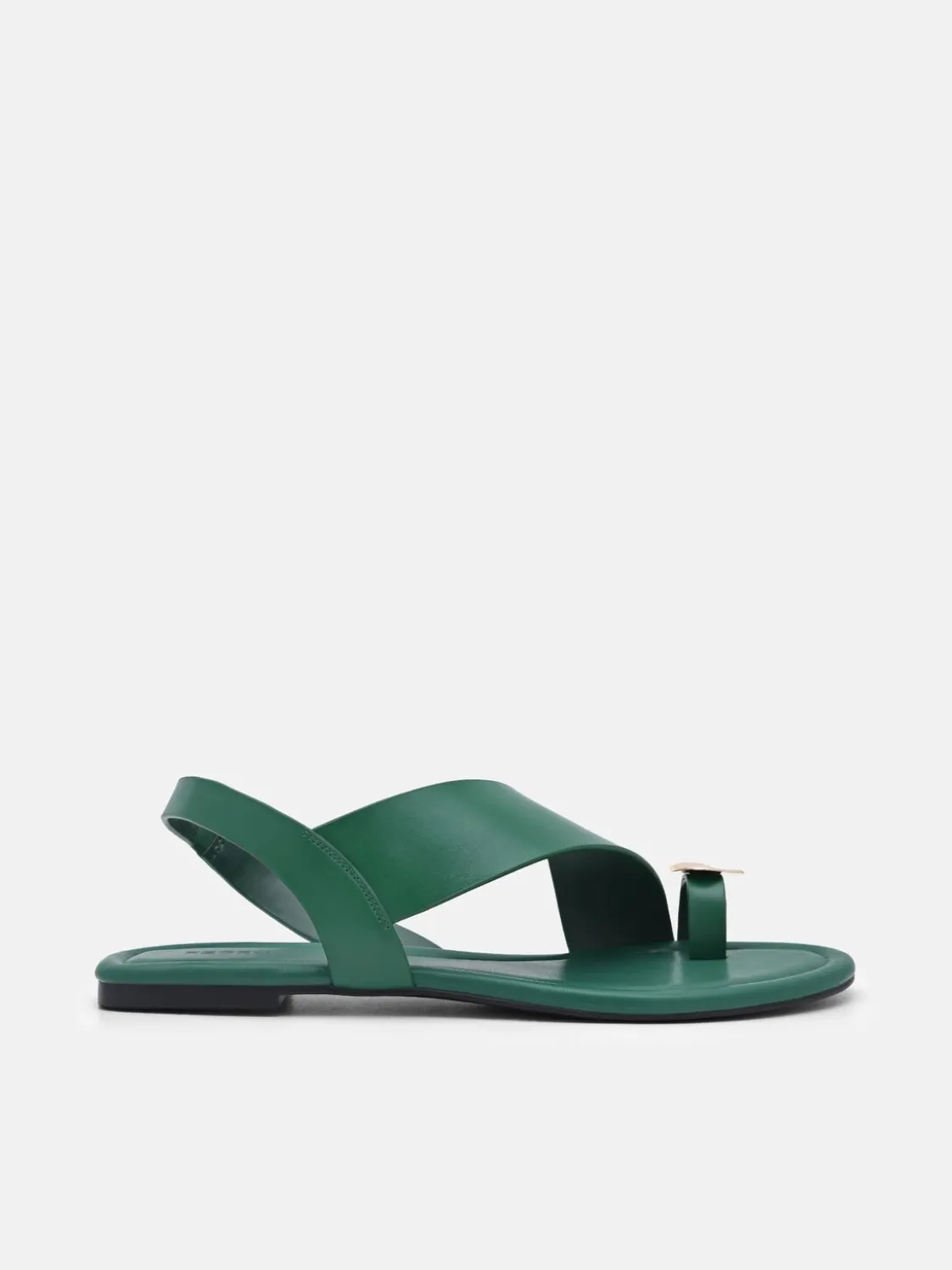 Alexis Leather Slingback Sandals - Dark Green