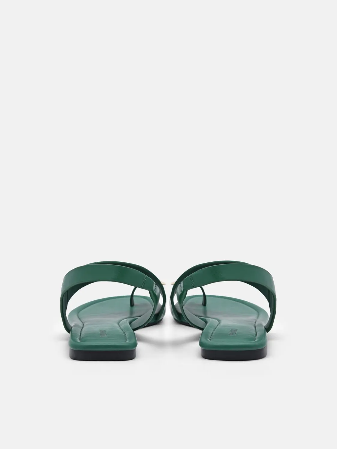Alexis Leather Slingback Sandals - Dark Green