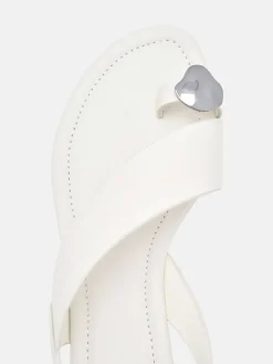 Alexis Leather Slingback Sandals - Chalk