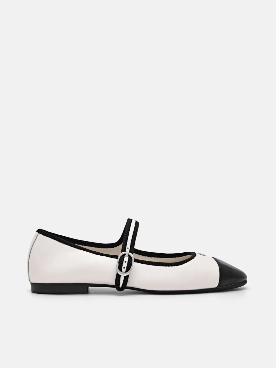 Alina Leather Ballerina Flats - Chalk
