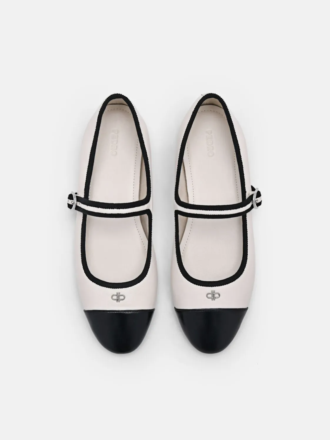 Alina Leather Ballerina Flats - Chalk