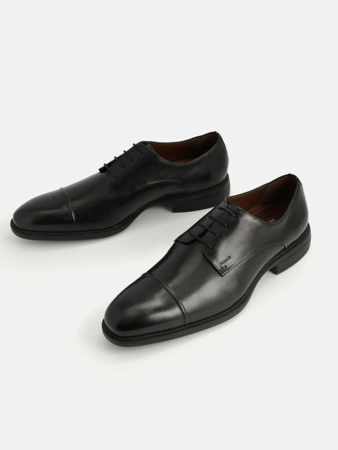 Altitude Leather Toe Derby Shoes - Black