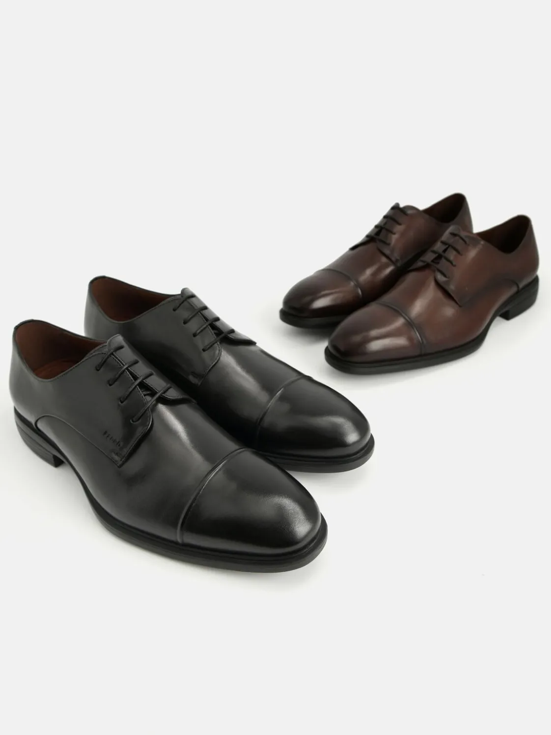 Altitude Leather Toe Derby Shoes - Black