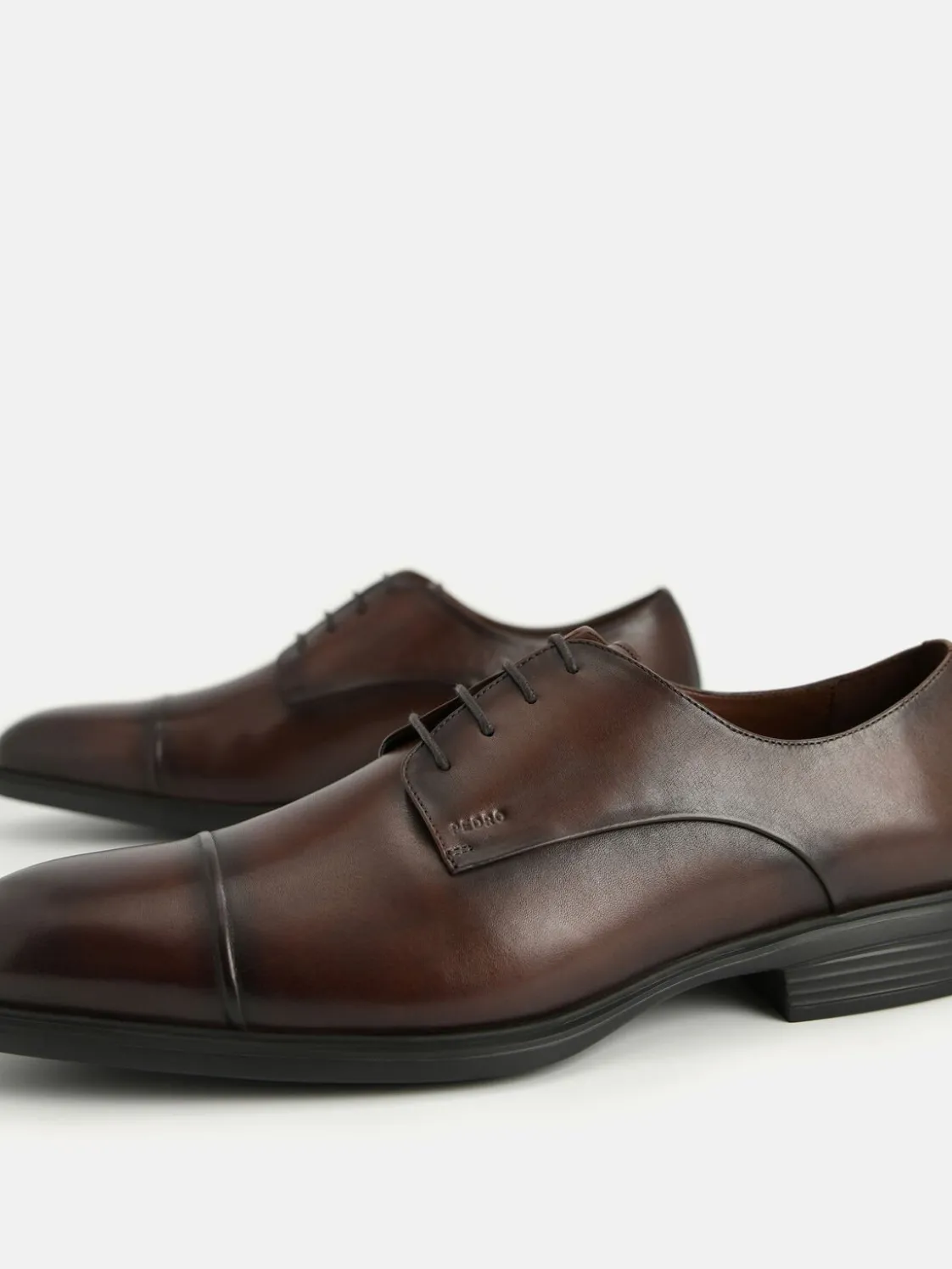 Altitude Leather Toe Derby Shoes - Brown