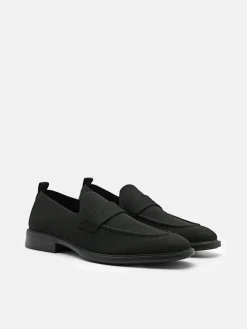 Altitude Lightweight Fabric Penny Loafers - Black