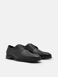 Altitude Lightweight Leather Derby Shoes - Black