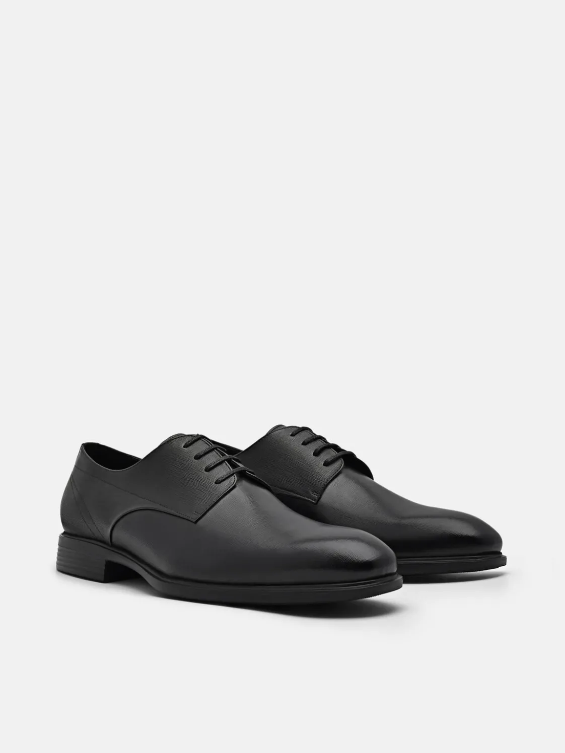 Altitude Lightweight Leather Derby Shoes - Black