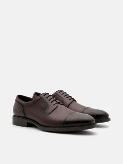 Altitude Lightweight Leather Derby Shoes - Brown Burnish