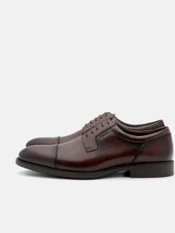 Altitude Lightweight Leather Derby Shoes - Brown Burnish