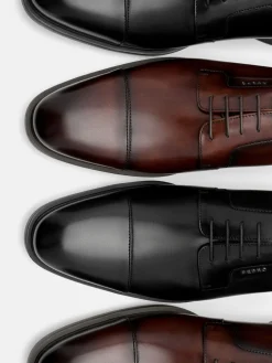 Altitude Lightweight Leather Derby Shoes - Brown Burnish