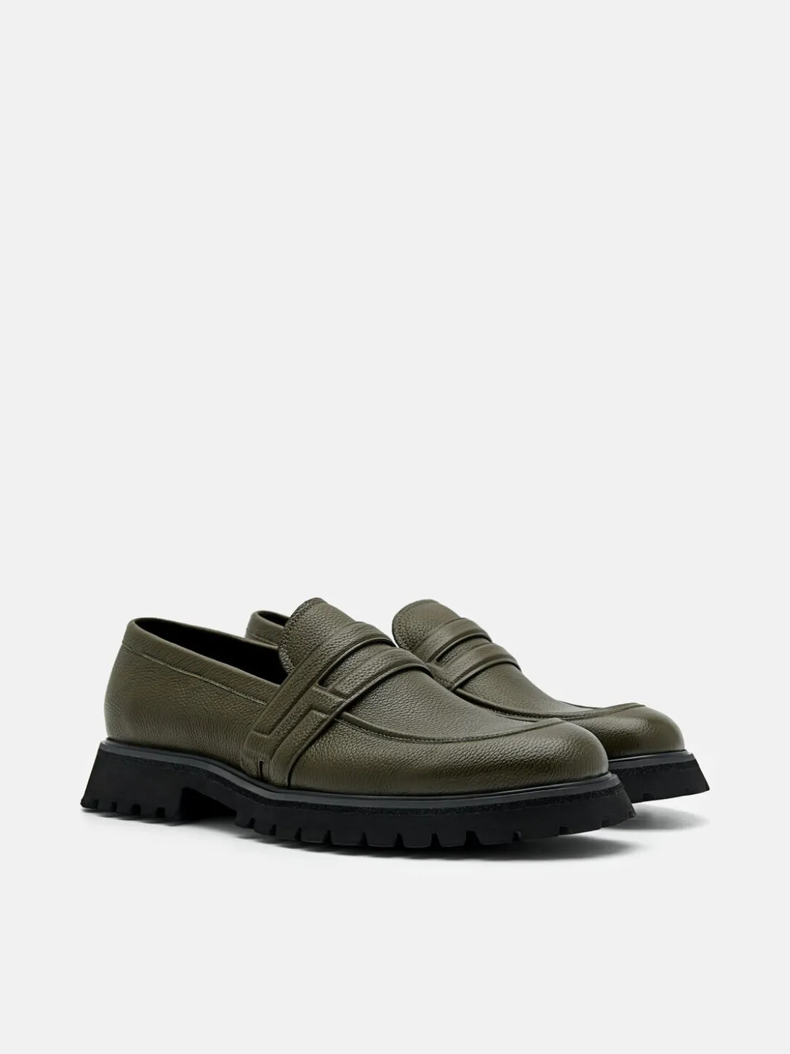 Alto Leather Loafers - Military Green