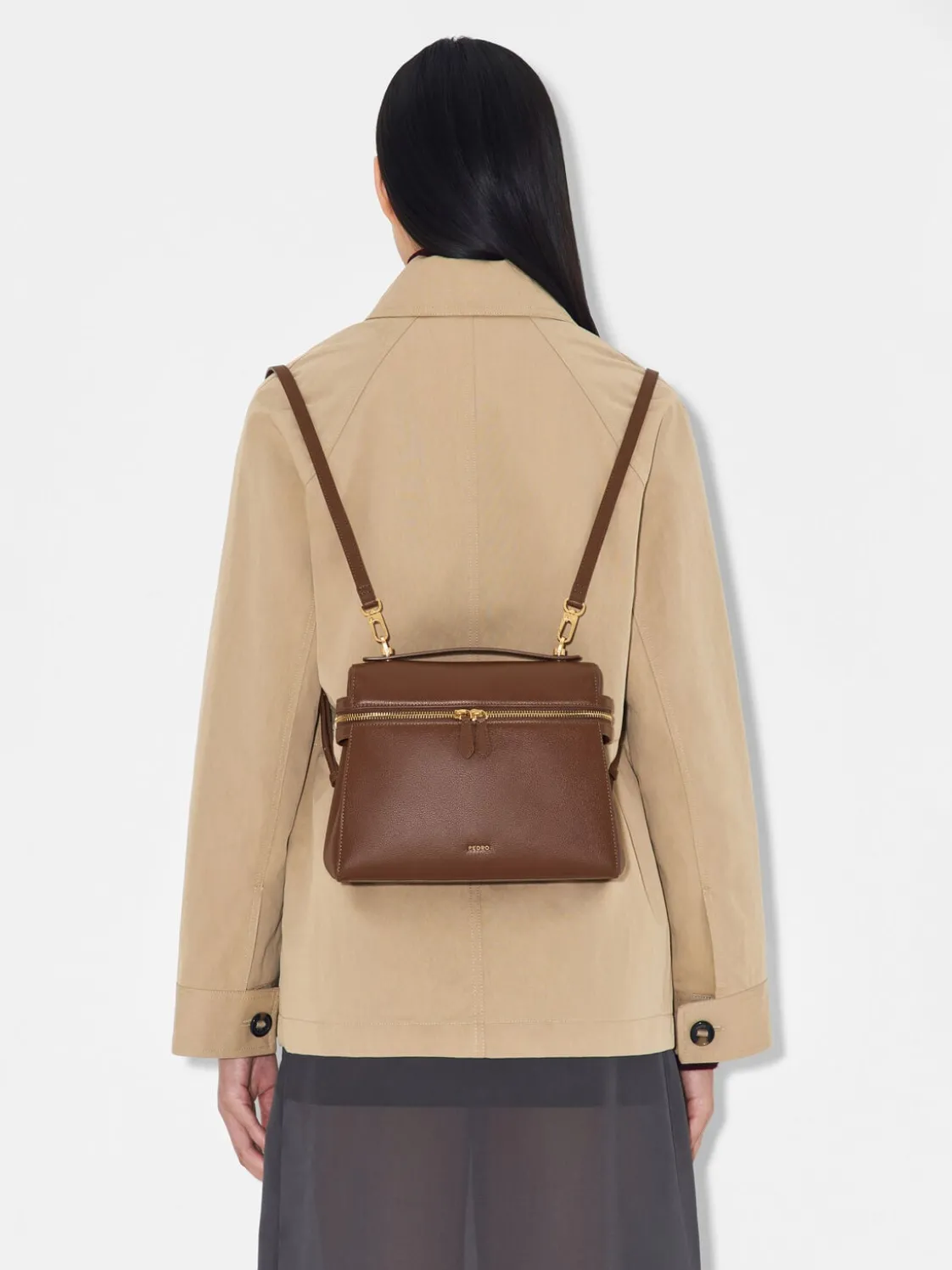 Alyssa Leather Backpack - Brown