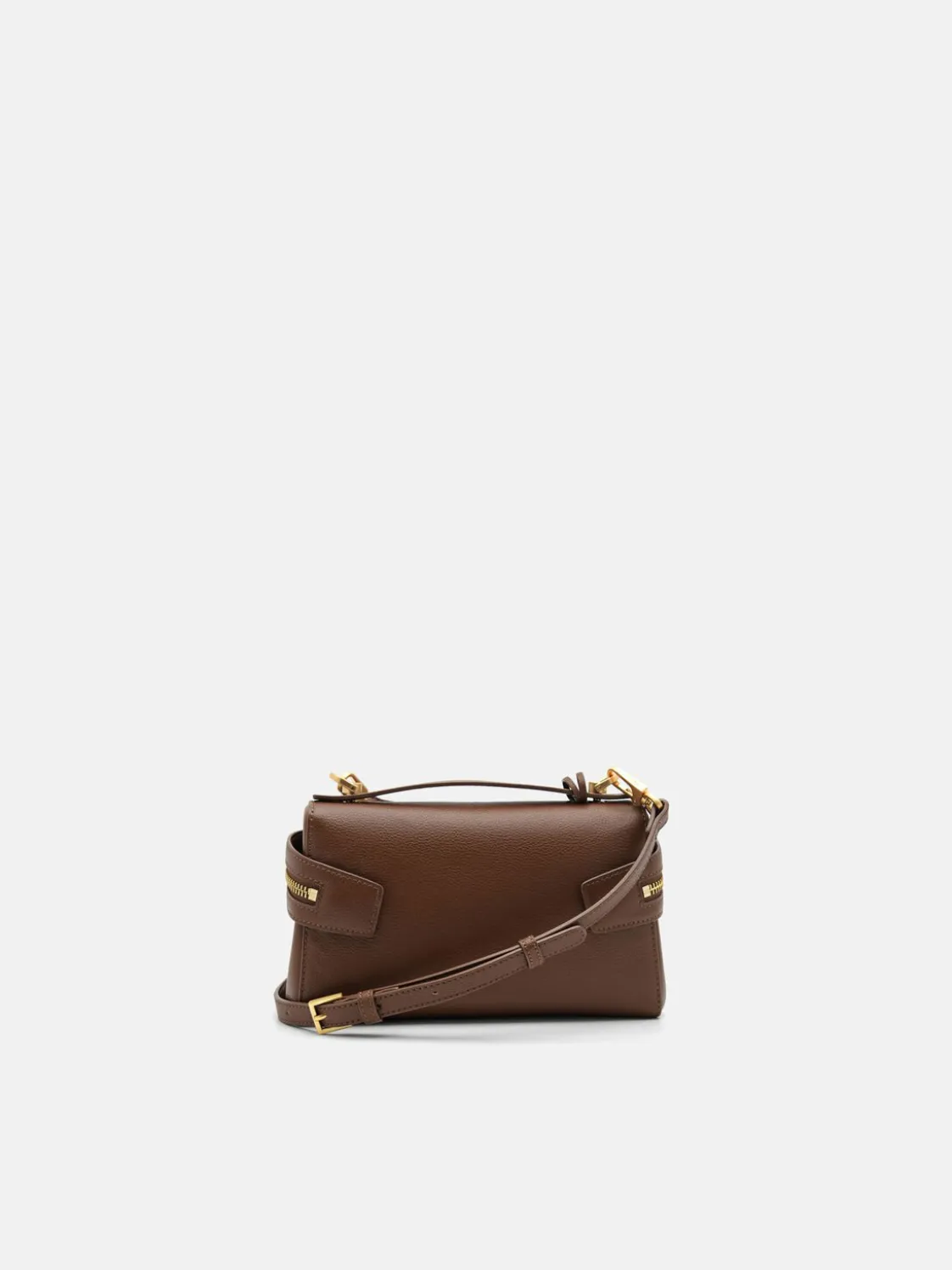 Alyssa Leather Shoulder Bag - Brown
