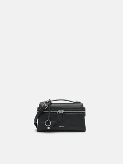 Alyssa Leather Shoulder Bag - Black