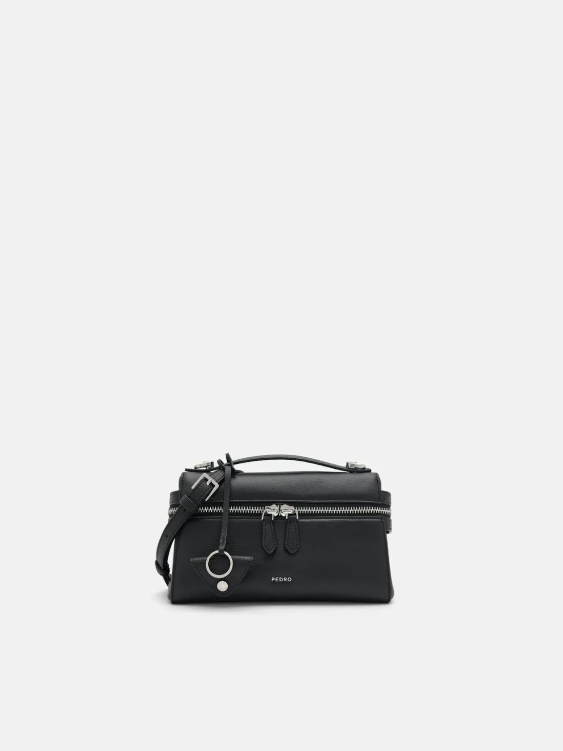 Alyssa Leather Shoulder Bag - Black