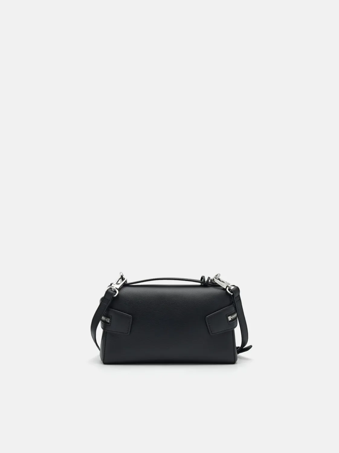 Alyssa Leather Shoulder Bag - Black