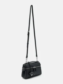 Alyssa Leather Shoulder Bag - Black