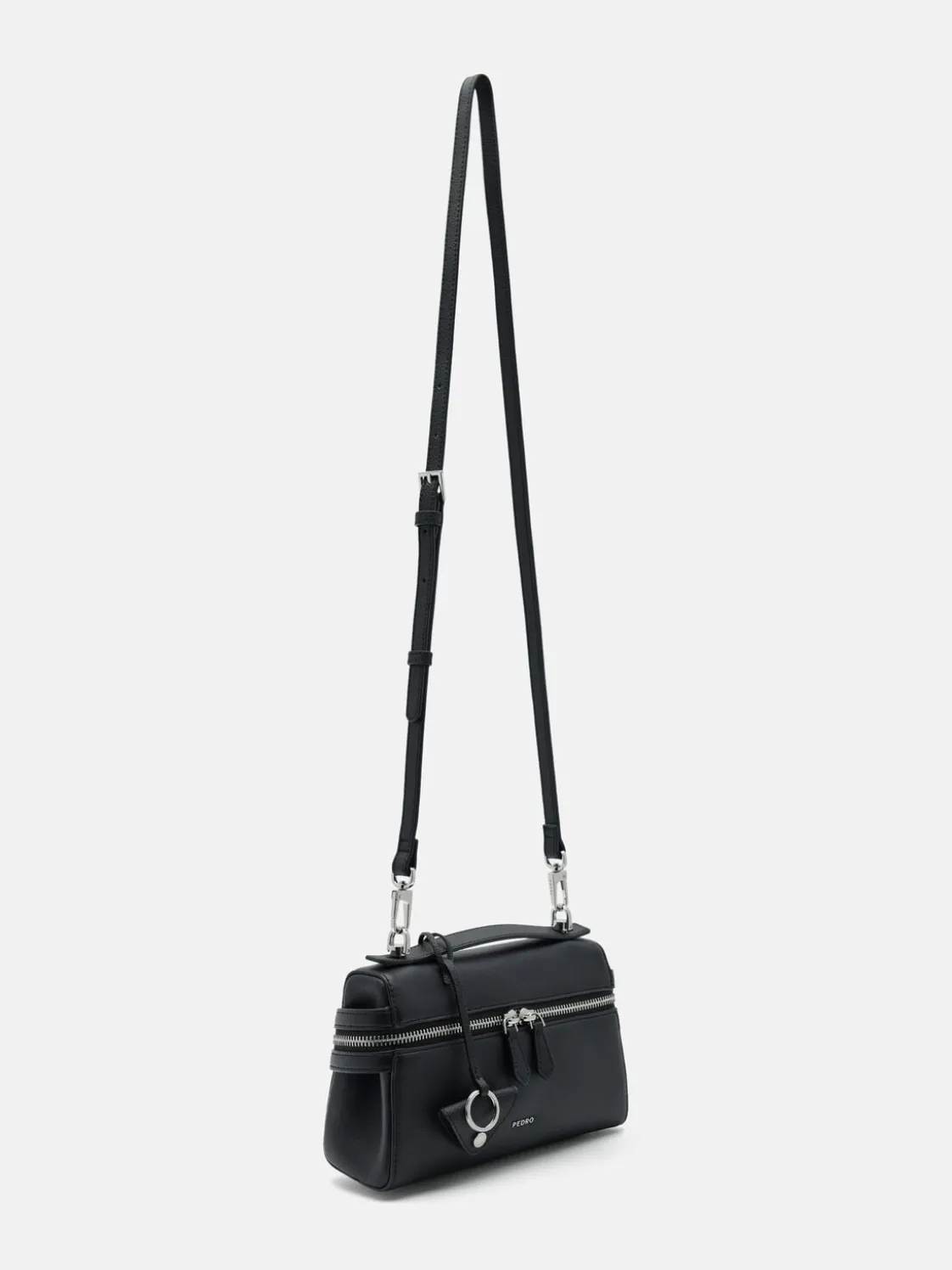 Alyssa Leather Shoulder Bag - Black