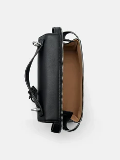 Alyssa Leather Shoulder Bag - Black