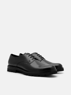 Anders Leather Derby Shoes - Black