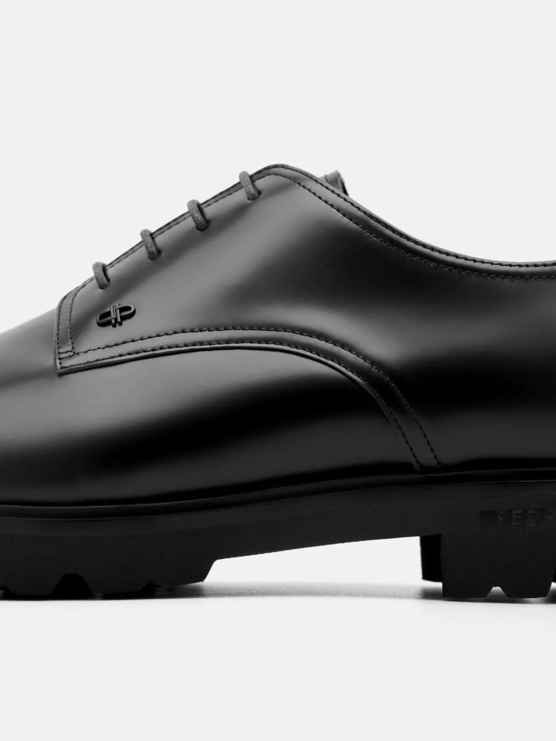 Anders Leather Derby Shoes - Black