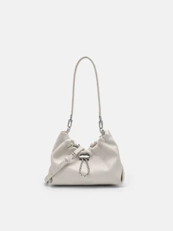 Ania Ruched Shoulder Bag - Chalk