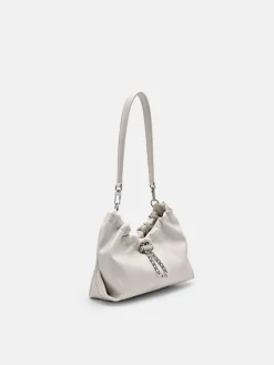 Ania Ruched Shoulder Bag - Chalk