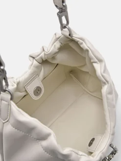 Ania Ruched Shoulder Bag - Chalk