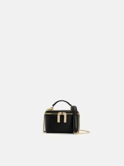 Ari Leather Mini Vanity Case - Black