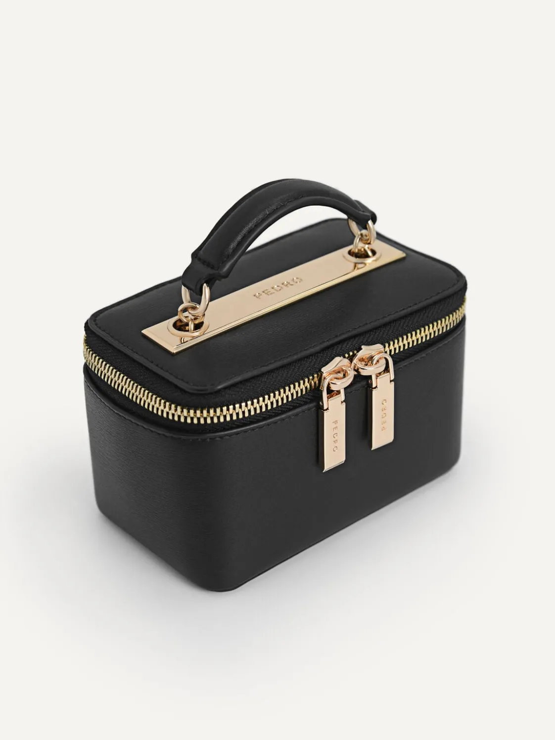 Ari Leather Mini Vanity Case - Black