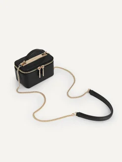 Ari Leather Mini Vanity Case - Black