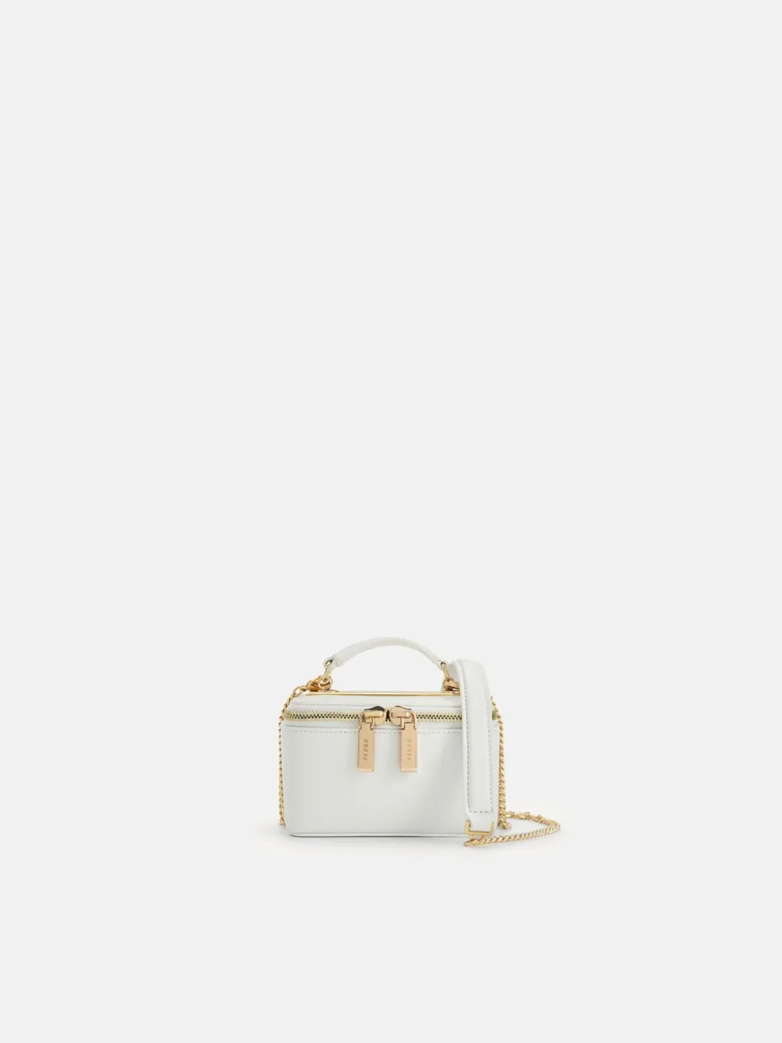 Ari Leather Mini Vanity Case - White