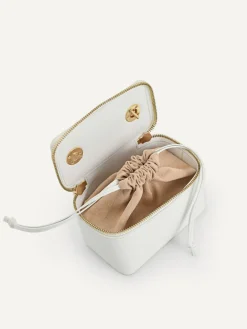 Ari Leather Mini Vanity Case - White