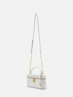 Ari Leather Shoulder Bag - Silver