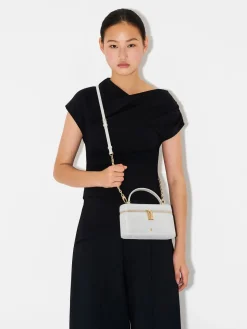 Ari Leather Shoulder Bag - Silver