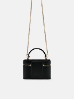 Ari Leather Vanity Case - Black