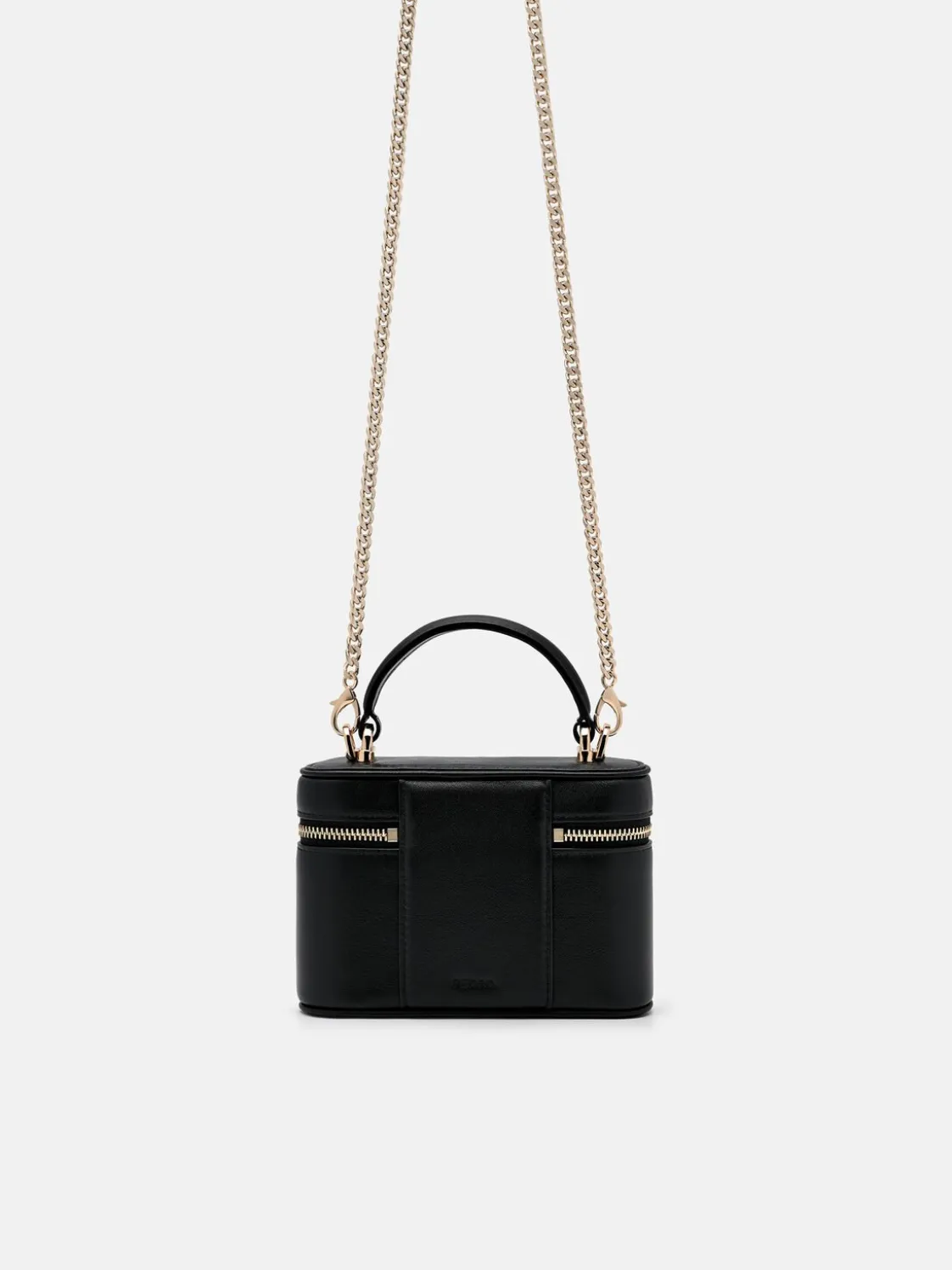 Ari Leather Vanity Case - Black