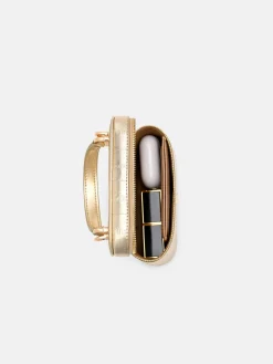 Ari Leather Vanity Case - Gold