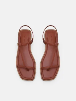 Ashby Leather Strappy Sandals - Brick