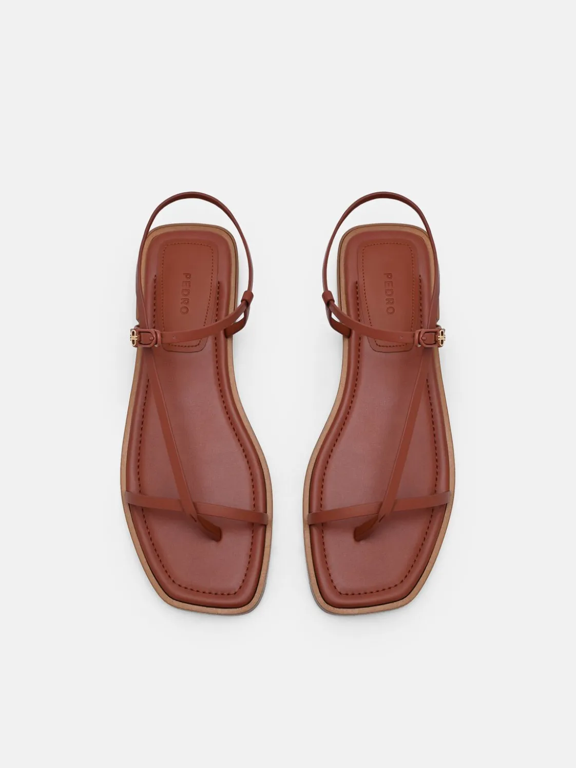 Ashby Leather Strappy Sandals - Brick