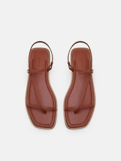 Ashby Leather Strappy Sandals - Brick