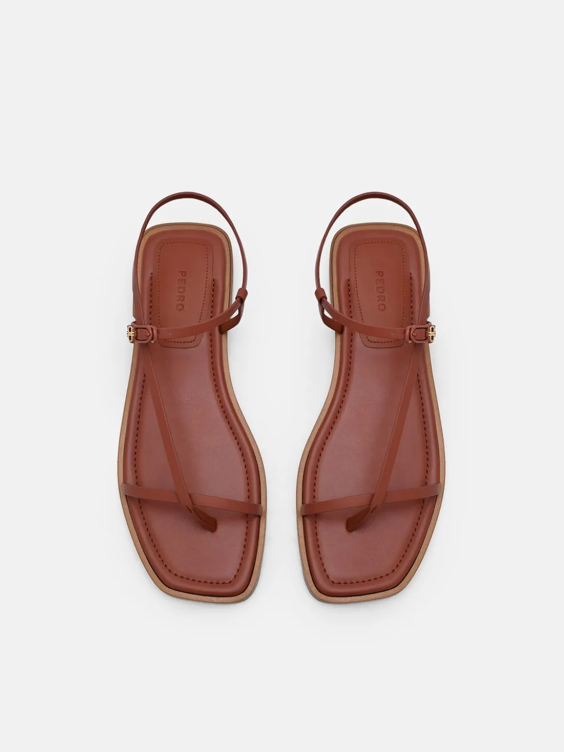 Ashby Leather Strappy Sandals - Brick