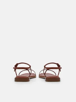 Ashby Leather Strappy Sandals - Brick